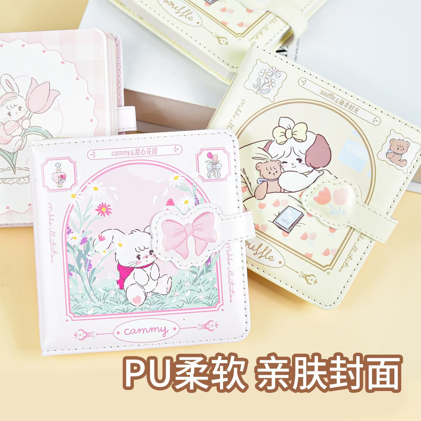 革面磁気ボタン乙女心かわいい手帳