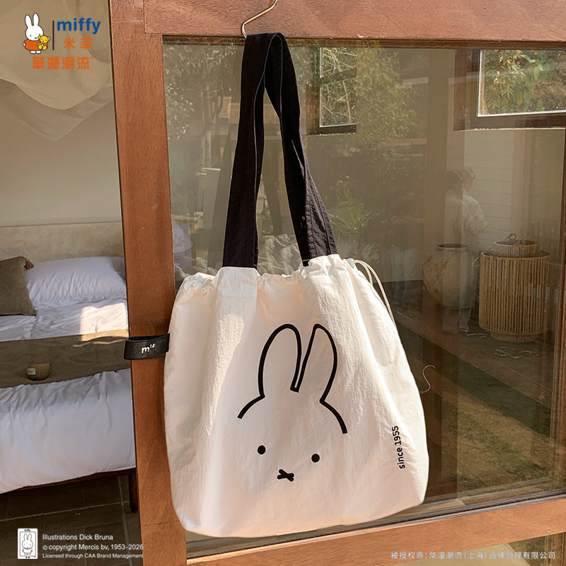 純正Miffyタオル刺繍バッグ引き紐トートバッグ可愛い万能女性大容量通勤バッグ