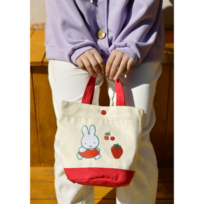 正規品ミッフィーいちごシリーズ刺繍バケットバッグ