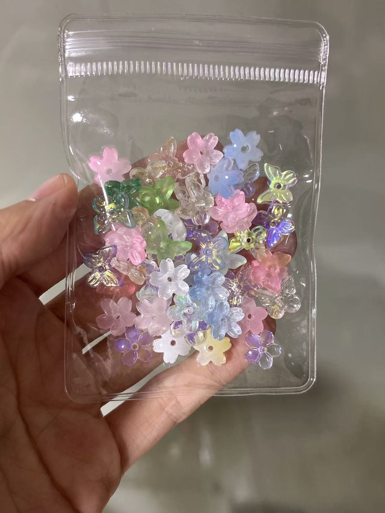 A001-高 品質 の  幻 の 花蝶 ほし 星  瑠璃  水晶 ビーズ