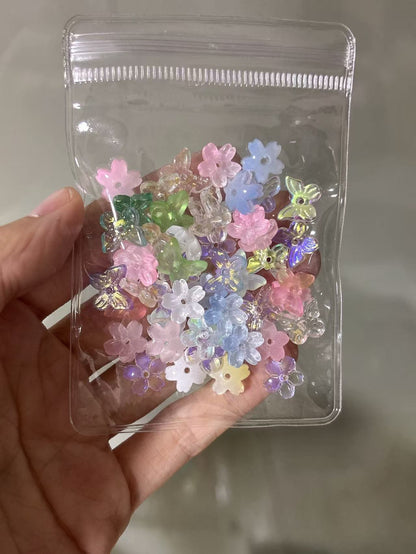 B001-高 品質 の  幻 の 花蝶 ほし 星  瑠璃  水晶 ビーズ